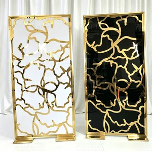 Wedding Background Props Decoration Stainless Steel Backdrop Stand With Black or White Acrylic