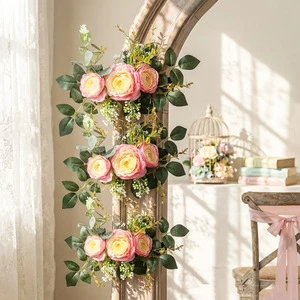 Indoor & Outdoor High-Quality Artificial Peony Flower Vines, Garland for Wedding Arch, Table and Party Decoration