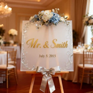 Wholesale Acrylic Mirror Welcome Board Stand for Wedding Welcome Sign Party Event Decoration