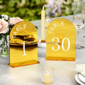 SMOOTH Wholesale Wedding Acrylic Bar Sign Tabletop Place Card Table Number 1-20 With Stand for Wedding Reception