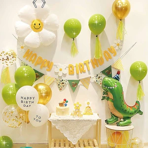Children's Birthday Scene Decor Boys and Girls Birthday Cartoon Animal Themed Party Background Wall Decoration Balloon Set