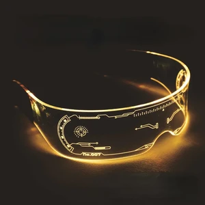 Cyberpunk LED Glowing Glasses Fashionable Plastic Party Supplies for Men Women for Parties Events Premium Promotional Item