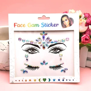 Music Festival Diamond Stickers European Crystal Diamond Stickers Concert Masquerade Ball Eye Gem Face Stickers Eyeliner