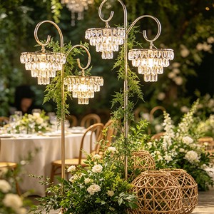 Factory Direct Price Chandelier Stage Lamp Crystal Floor Lamp Standing for Wedding Event Party Outdoor Decor