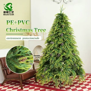 Artificial Large Giant Felt Indoor Pine Christmas Tree Stand Multicolored Lights Customized Modern Home Decoration PE+PVC