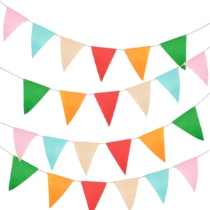 Low MOQ Printed Felt Flag Banner And Hanging Ball Ornaments For Eid Mubarak X'mas Festival Celebrations For Party Decoration