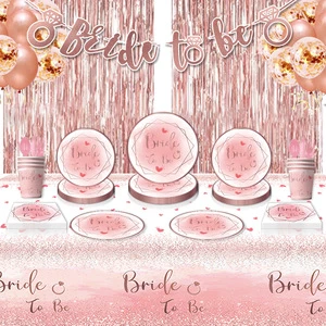 Theme Bachelorette Party Supplies Cartoon Printed Balloons Cake Banner Bride Shower Background Decoration Set