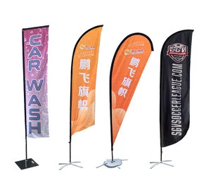 Wholesale Custom Business Advertising Event Outdoor Flying Feather Flag Banner Teardrop Flags Beach Flags with Stand Pole Kit