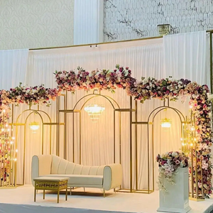 Wedding Stage Layout Wedding Props Iron Screen Gold Metal Arch Welcome Area Decorative Background Frame Gold Plated Arch