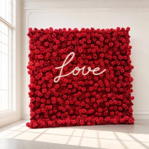 5D Silk Flower Wall Backdrop 8x8 ft Pink Rose Hydrangea Panel Wedding Party Event Decoration Background