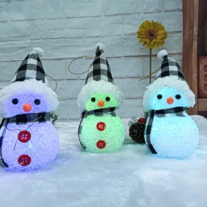 New Factory Supply Christmas Decorative Luminous Snowman Night Lights for Garden Decoration