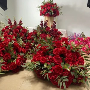 Decorative Flowers and Plants Wedding Event Table Centerpieces Artificial Silk Flower Ball runner Wedding Decorations Supplies