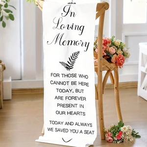 Elegant Memorial Wedding Party Banner Chair Sign Banner Reserved Seat Decoration for Weddings and Parties Wedding Decorations
