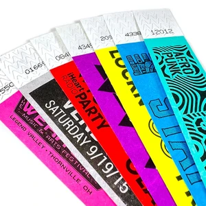 Waterproof Oem Festival Party Logo Paper Wristbands For Ticket