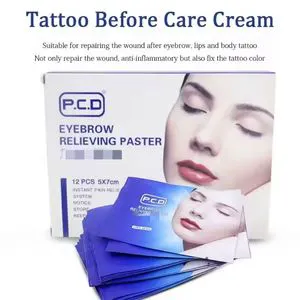 12pcs/box Plastic Tattoo Beforecare For Eyebrow & Lip Pain Relief Permanent Makeup Mask With Microblading