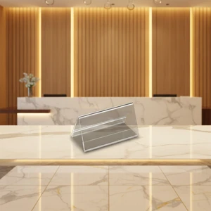 Eco-Friendly V-Shaped Acrylic Transparent Double Sided Table Card Triangle Conference Seat Frame with Desktop Display
