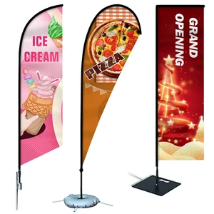 Customized Teardrop Flag Holder Kit Printing Commercial Advertisement Logo Banner Feather Outdoor Activity Beach Flag