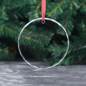 60mmm 80mm Cheap Blank Hanging Christmas Tree Decoration Crystal Glass Ornaments