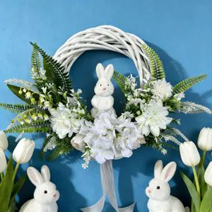 Easter Decoration Rabbit Garland Vine Ring Garland Easter Pendant