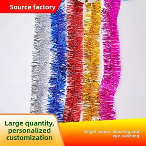 Lai Jia Manufacturer Wholesale Plastic Christmas Garlands Tinsel Ribbons Holiday Decorations for Party and New Year's