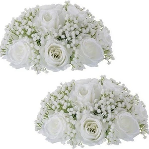 Wholesale Luxury Artificial Flower Centerpiece Real Touch Acrylic ROMANTIC Durable Rose Arrangement Table Wedding Event Decor