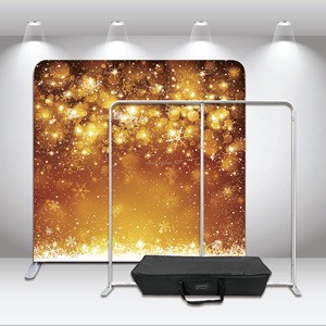 Free Design 8*8FT Washable Fabric, Aluminum Stand with Pillowcase-style Photobooth Backdrop, for Christmas and Birthday Parties.