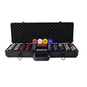 Premium 500 Piece Clay Poker Chip Set with Heavy Duty Black Aluminum Case Complete Casino Game Accessories for Home Parties
