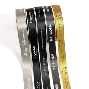 Free Sample China Supplier Logo Personalized Printed Red Custom Satin Ribbon Printed Custom Logo Ribbon