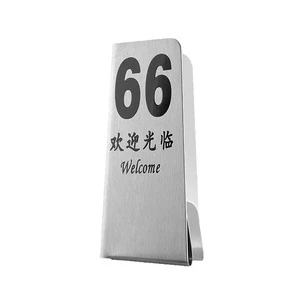 Stainless Steel Table Number Sign 66 Welcome Card Rectangle Minimalist Durable For Restaurant Hotel