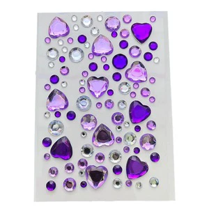 ZHONGLI Colourful Mixed Stone Temporary Tattoo Sticker Music Festival Makeup Beauty Face Jewels for Party Accessories Made China