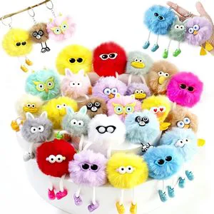 Party Favors Keychains Kids Cute Plush Fun Monster Bulk Birthday Party Favors School Student Gifts Classroom Prizes Goodie Bags