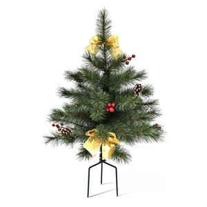 New PVC Pine Tree Christmas Tree Stand with Lights Christmas Bonsai for Outdoor Decoration for Festive Occasions