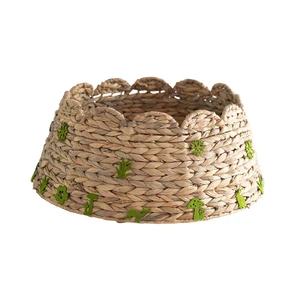 High Quality Detachable Collapsible Woven Christmas Tree Skirt Decorations Base Stand Tree Collar