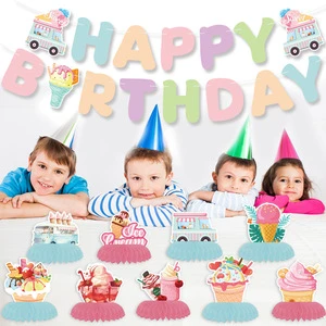 New Style Summer Ice Cream Party Theme Party Decoration Supplies Ice Cream Party Theme Banner