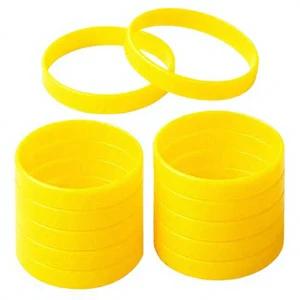 Promotional Novelty Party Accessories Yellow Digital Printed Environmental Friendly Rubber Wristbands for Adults