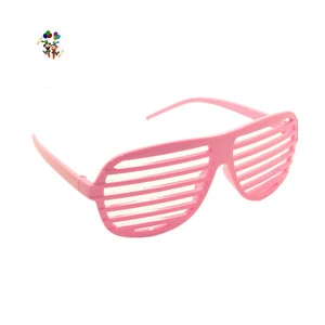 Cheap Club Fancy Dress Pink Color Shutter Shades Plastic Party Glasses HPC-2207