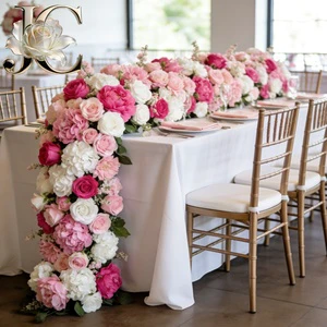 JC Wedding Table Flower Centerpieces Silk Floral Arrangement for Wedding Ceremony