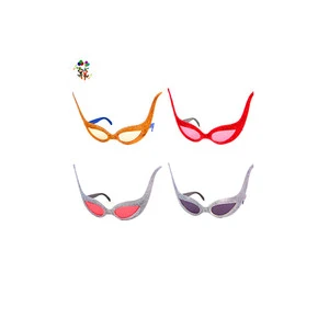 Cheap Plastic Cat Eye Shape Glitter Colors Funny Party Glasses for Adults HPC-2223