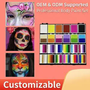 Professional Body Paint Set Kids Face Paint Kit Washable Face & Body Painting for Festival Stage Makeup