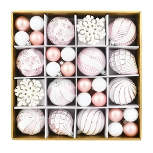 Plastered Plastic Hanging Christmas Ornaments Festive Tree Scene Decorations for Holiday Decorating Balls