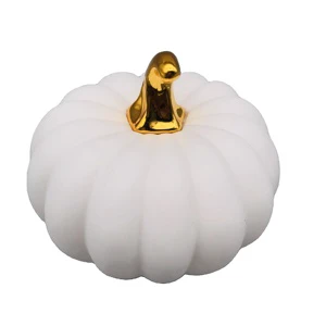 Hot Sale High Quality Handmade Porcelain Halloween Flat Pumpkin Light Party Decorations