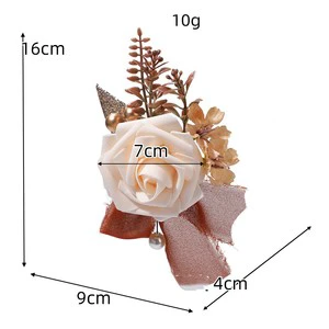 Artificial Wedding Wrist Flower Set Bridesmaid Bride Hand Decoration Silk Bouquet Preserved Rose Desktop Flower Centerpiece