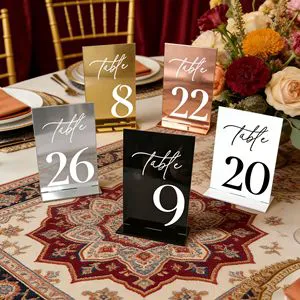 3D Acrylic Table Numbers Modern Transparent Seat Sign Base Accessories for Party Wedding Supplies