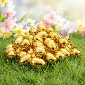 Wholesale Easter Egg Plastic Shells Metallic Finish Party Gifts for Easter Decoration