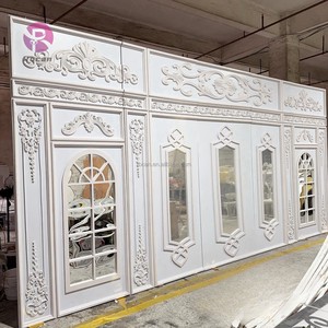 Wedding Stage Arch Panel Stand Royal White Carving Backdrop for Events Party Ceremony Stage Decoration