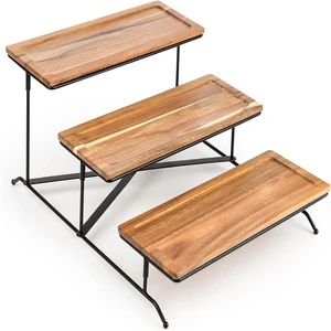 3 Tier Serving Tray Stand Wooden Cupcake Serving Trays Platters For Halloween Party Tiered Decorative Tray Dessert Table Display