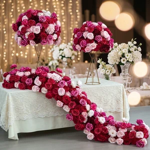 Large Pink Red Flower Ball Silk Wedding Table Flower Centerpieces for Event Party Decoration