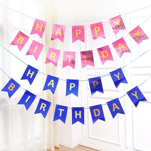 Party Decoration Paper Happy Birthday Banner HB Banner