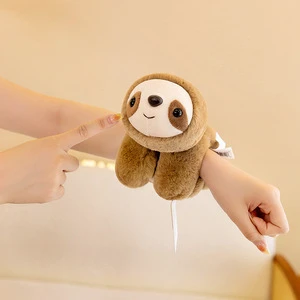 Lovely Animal Slap Snap Wrap Wristband Bracelet Plush Hand Ring Wristband Kids Toys