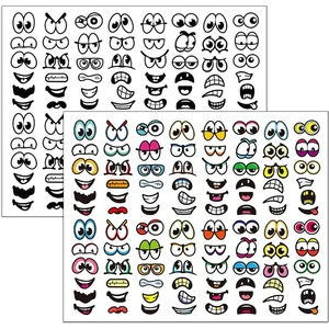 Face Sticker Eyes Mouth Cartoon Stickers Funny Labels Gift Decor for Crafts Kids Scrapbooks Cards DIY Party Supplies